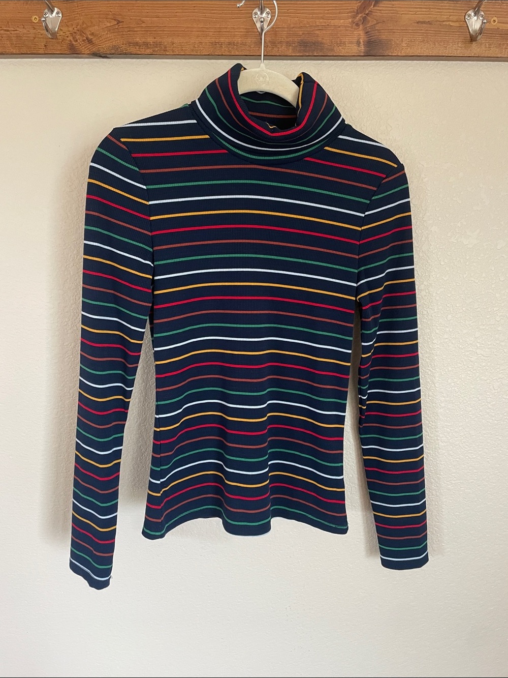 La Ligne/Target Navy Multicolor Striped Ribbed Turtleneck Sweater XXS Kidcore